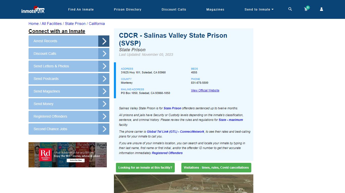 CDCR - Salinas Valley State Prison (SVSP) - InmateAid